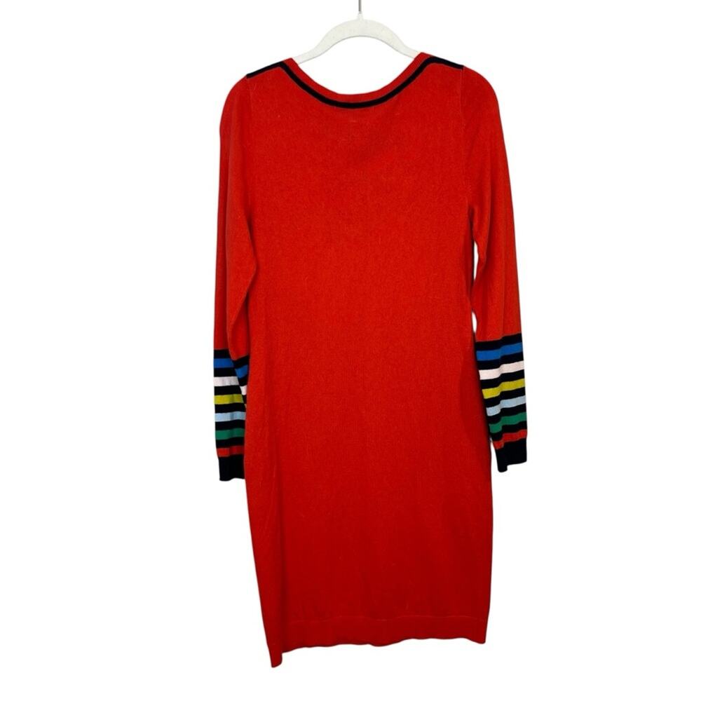 Boden Rainbow Stripe Alba Sweater Dress Red Orange US sz 4 - Picture 4 of 10